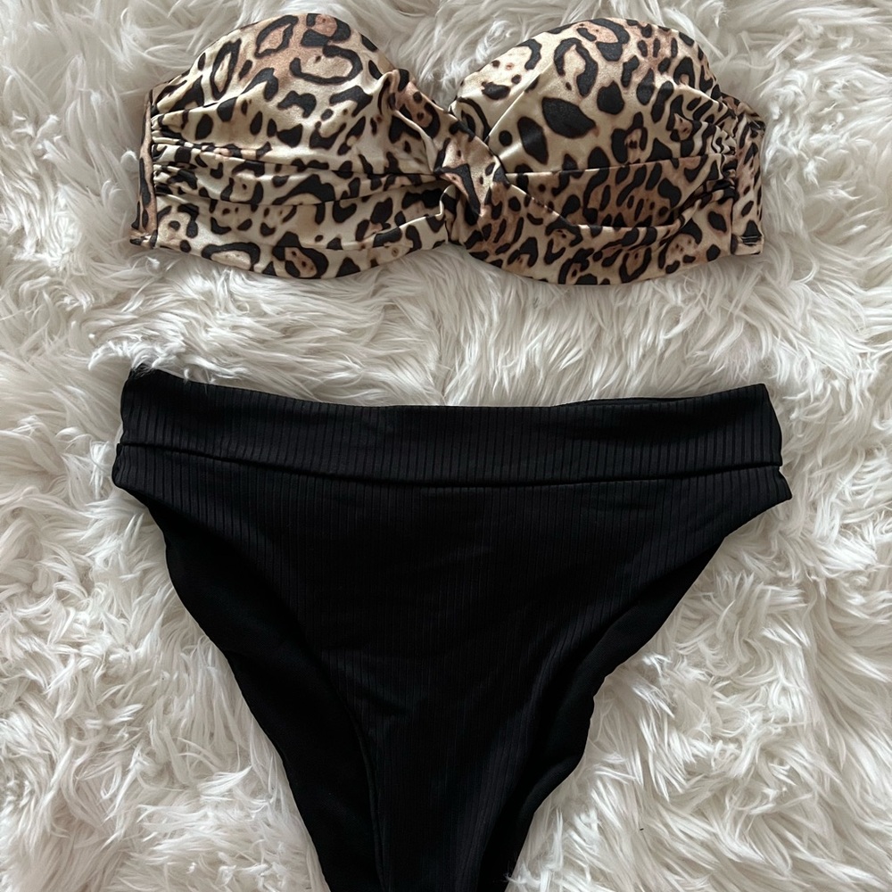 Victoria's Secret Leopard Print and Black Bikini